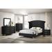 Rosdorf Park Jenneh Upholstered Standard 5 Piece Bedroom Set Upholstered in Black/Brown | 42.7 H x 81.1 W x 64.3 D in | Wayfair