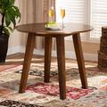 George Oliver Rohit Modern & Contemporary Walnut Finished 35-Inch-Wide Round Wood Dining Table Wood in Brown | Wayfair