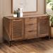 Millwood Pines Miller 55" Solid Wood Sideboard Fully Assembled Sideboard Wood in Brown | 33.875 H x 55.125 W x 17.6875 D in | Wayfair