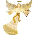 The Holiday Aisle® 5Ft Lighted Outdoor Angel Christmas Decoration For Lawn W/140 LED Lights, Harp, Bow, Ground Stakes | Wayfair