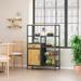 17 Stories 46.85" H x 31.69" W x 13.19" D Shelving Unit Wood/Wire/Metal in Black/Brown | 46.85 H x 31.69 W x 13.19 D in | Wayfair