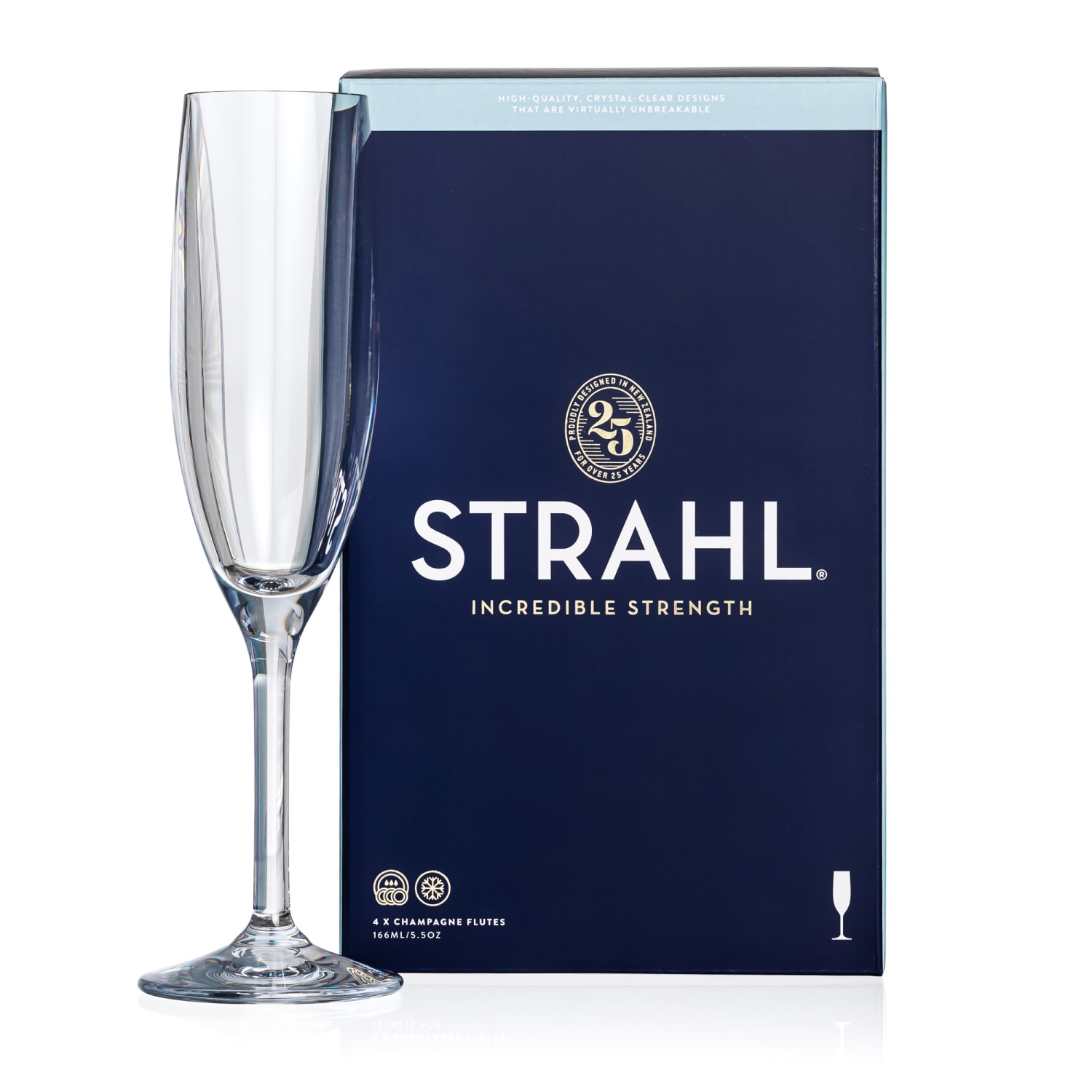 Strahl N402501 5 1/2 oz Design Champagne Flute, Plastic, Clear