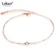 Lokaer-Bracelet de cheville cubique en acier inoxydable pour femme bijoux de pied or rose