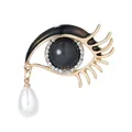 Waterdrop Crystal Eyes Brooches For Women Rhinestone Enamel 4-color Eyes Office Causal Brooch Pins