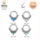 G23 Titanium Opal Nose Ring 8/10mm Septum Piercing Clicker Women Men Ear Cartilage Piercing Earring