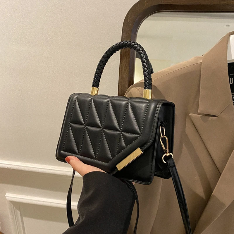 Sac à bandoulière en cuir PU à carreaux pour femmes, sacs à main de styliste, nouvelle mode 2024