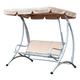 Outsunny 3 Seater Garden Swing Seat Bench Steel Swing Chair With Adjustable Canopy For Outdoor Patio Porch - Beige