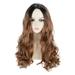 Hair Jewels for Braids Black Brown Gradient Middle Parted Long Curly High Temperature Silk Wig For Women Star Show Hair Store