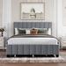 Queen Size Velvet Upholstered Platform Bed with Twin XL Size Trundle Bed and Headboard, Bed with 2 Drawers and Wood Slats