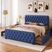 Queen Size Linen Upholstered Platform Bed with 4 Side Drawers, Premium Steel Slat Support
