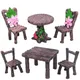 3PCS Miniatur Tisch und Stühle Set Kreativität Micro Landschaft Decor Fee Garten Möbel Ornamente