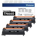 TN660 Toner Cartridge Compatible for Brother TN660 TN-660 TN630 MFC-L2700DW HL-L2300D HL-L2320D HL-L2340DW HL L2360DW DCP-L2540DW DCP-L2520DW MFC-L2740DW Printer Ink (4-Pack Black)