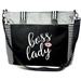 Boss Lady Laptop Bag for Work - Cute Zippered Pocket Canvas Tote Bag Gift Ideas for Women Female Bosses Coworker New Manager - Birthday Thank You Office Appreciation Gift (Boss Lady LouLou Gray)