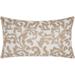 Mina Victory Luminecence Beaded Leaves Silver Throw Pillow - Nourison E5553