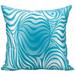 Mina Victory Zebra Turquoise Outdoor Throw Pillow - Nourison AS526