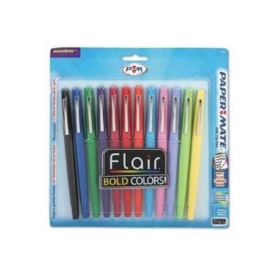 Sanford Flair Felt Tip Marker Pen, Assorted Ink, Medium, 12 per Pack
