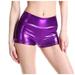 iOPQO Shorts For Women Workout Shorts Womens Women Solid Bare Imitation Leather Lingerie Pants Slim Buttocks Short Pants Womens Shorts Purple XXL