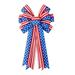 knqrhpse Room Decor Independence Day Decor Large Patriotic Wreath Red Blue Stars Stripes Bunting Bow Hangs Home Decor