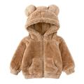 OGLCCG Kids Baby Girls Boys Warm Hoodie Jacket Flannel Fleece Jackets Winter zipper Sweatshirt Hooded Coats Fuzzy Outwear