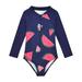 Cat Swimsuit Girls Baby And Toddler Girls Swimsuit Rash Guard Long Sleeve 1 Piece Zipper Bathing Suits UPF 50+ Sun Protections Little Girl Swimsuits Size 5t