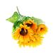 Bestonzon 30cm Realistic Sunflower Bunch 7-Bifurcation Artificial Sunflower Floral Arrangement Faux Sunflower Bouquet for Home Decoration Wedding Decor