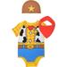 Disney Pixar Toy Story Woody Newborn Baby Boys Cosplay Bodysuit Hat and Bib 3 Piece Newborn to Infant