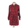 Forever 21 Casual Dress - Shirtdress: Red Plaid Dresses - Women's Size Small