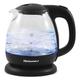 Elite Gourmet EKT1001 Electric BPA-Free Glass Kettle, Cordless 360° Base, Stylish Blue LED Interior, Handy Auto Shut-Off Function – Quickly Boil Water For Tea & More, 1L, Black