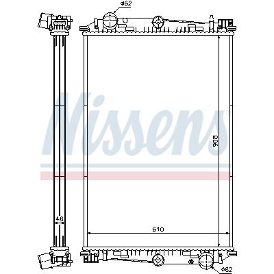 NISSENS Kühler, Motorkühlung Universal mit Dichtungen für DAF 1265522 1341957 1324257 614270 Image