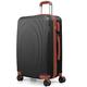 CALDARIUS Suitcase Medium Size | Lightweight Hardshell Luggage | 4 Large Dual Spinner Wheels | Telescopic Handle Trolley Medium Suitcase | Medium 24" Hold Check in Luggage (Grey)