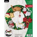Bucilla Felt Wreath Applique Kit 15" Round-Holiday Housecats