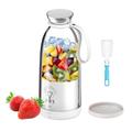 KMVIZI Blender Smoothie Makers, 500 ml Portable Mixer for Smoothies and Shake, Fresh Juice Mixer Bottle with Bottom Lid, 6 Blades and USB Charging Cable, Office, Camping (White)