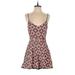 Topshop Casual Dress - A-Line: Red Graphic Dresses - Women's Size 4