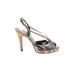 Saks Fifth Avenue Heels: Silver Graphic Shoes - Women's Size 9