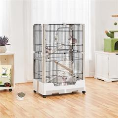 Tucker Murphy Pet™ Demosteni Small Animal Cage w/ Ramp 45.0 H x 30.0 W x 20.0 D in black/gray/white in Gray;gray | 45" H X 30" W X 20" D | Wayfair