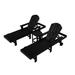 Highland Dunes Juengel 77.6" Long Reclining Chaise Lounge Set w/ Table Plastic in Black | 37.8 H x 21.1 W x 77.6 D in | Outdoor Furniture | Wayfair