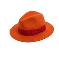 Women's Yellow / Orange Orange Felt Fedora With Red Band 51Cm Justine Hats