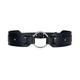Women's Black O Ring Waist Leather Belt Large Haute Cuir