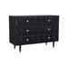 48" Black Geometric Patterned Six Drawer Dresser with Gold Handle