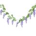 Set of 2 Purple Artificial Wisteria Flower Garland Hanging VIne 6ft - 72" L x 6" W x 6" DP