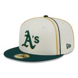 Men's New Era Cream/Green Oakland Athletics Chrome Sutash 59FIFTY Fitted Hat