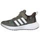 adidas Fortarun 2.0 Cloudfoam Elastic Lace Top Strap Shoes-Low (Non Football), Olive strata/FTWR White/Dark Brown, 38 EU