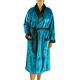 Gözze - Unisex Bathrobe / Dressing Gown with Shawl Collar, Silk Feel, 100% Microfibre, 330 g/m², Size L - Petrol