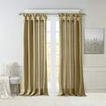 Madison Park Emilia Faux Silk Single Curtain with Privacy Lining, DIY Twist Tab Top, Window Drape for Living Room, Bedroom and Dorm, 50x120, Bronze Brown