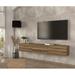 Latitude Run® Gloriann 70.87" W Floating TV Stand Storage Credenza Wood in Brown | 11.61 H x 70.87 W x 12.32 D in | Wayfair