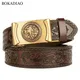 BOKADIAO Hommes ceinture en cuir véritable luxe or Lion métal boucle automatique ceintures en peau