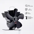 Mini ventilateur de poêle silencieux à 5 lames distribution efficace de la chaleur poêle à bois