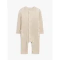 John Lewis Baby Ribbed All-in-One, Oatmeal