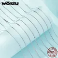 WOSTU Classic Basic Chains Solid 925 Sterling Silver O-Shaped Necklace Twisted Snake Bar Singapore