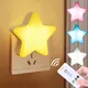 Mini LED Night Light Star Shape Remote Control Energy Saving Wall Lamps For Bedroom Decoration